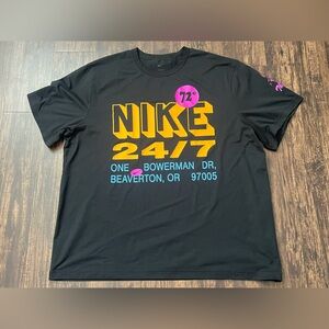 Nike Hyverse Dri-FIT UV T-Shirt Mens Size 2XL Black Grapic Logo Short Sleeve Tee